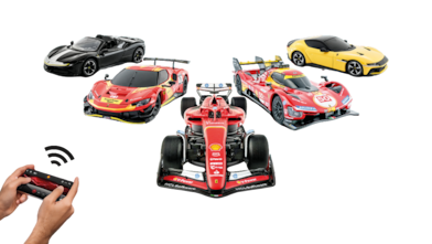 Zbirka petih daljinsko vodenih Ferrari avtomobilčkov