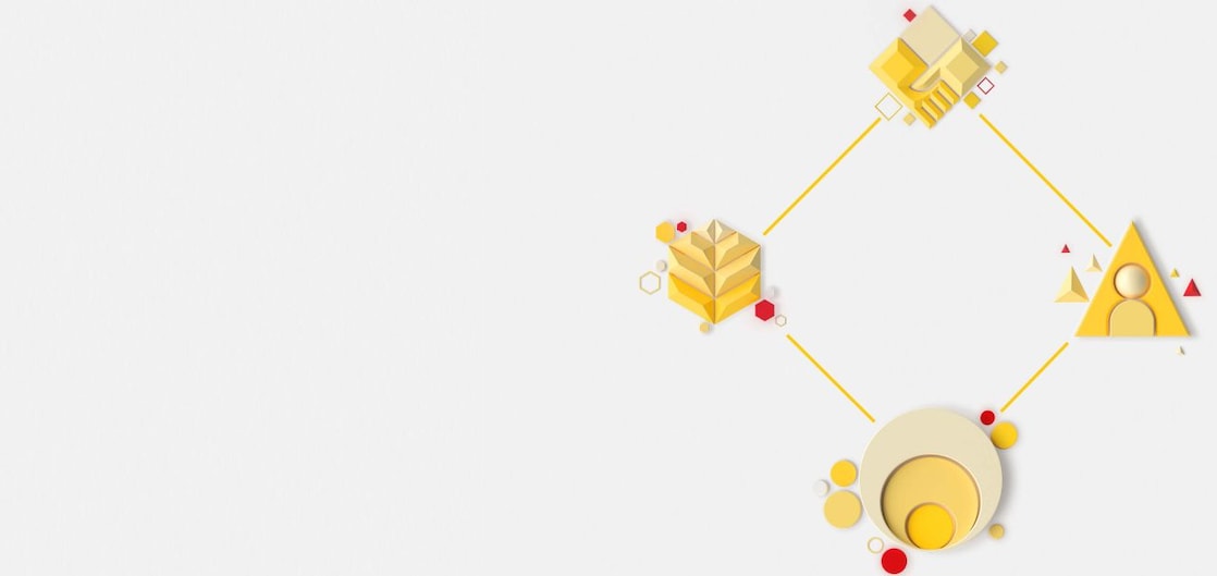 Graphic with all four main Powering progress pillar 3d graphs in a diamond pattern