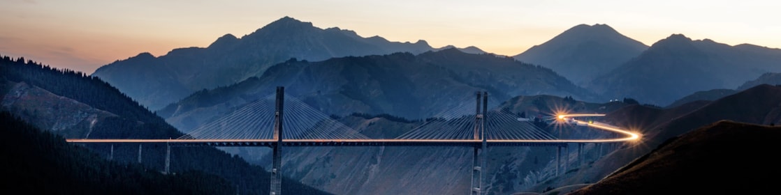 Bridge and mountains