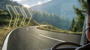 Man driving truck on road