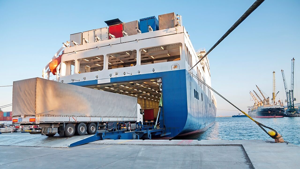 Truck on ferry